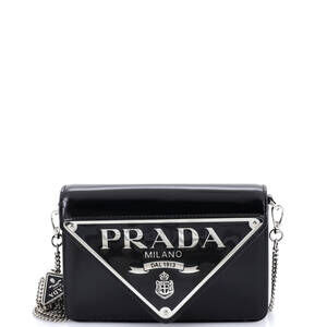Prada Maxi Triangle Logo Chain Flap Bag #204896P21B